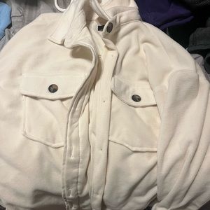 Forever 21 oversized cream shacket